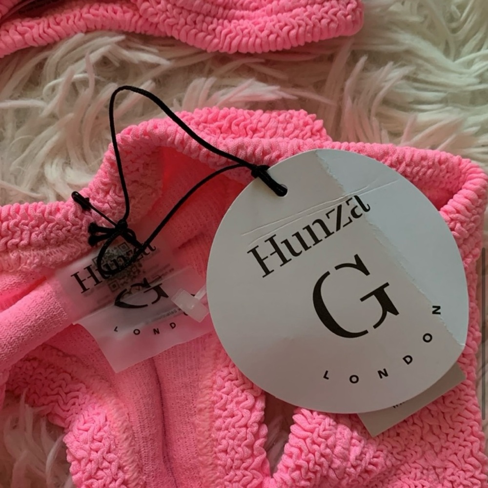 NWT Hunza G Tina Bandeau Bikini Set in bubblegum - Picture 7 of 7